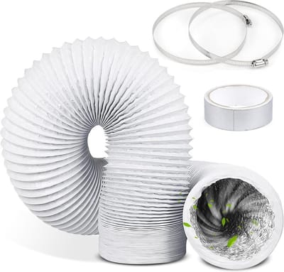 Flexibele aluminium afvoerslang Ø 150 mm - 3 meter lengte - PVC ventilatieslang voor airconditioning en wasdroger