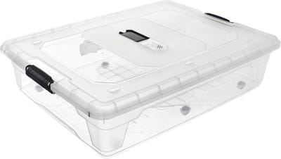 Opbergbox voor Onder Bed op Wielen Laag XXL 50 l - Onderbed Opbergtas - Opbergdoos - Opslag Container - Organizer voor Dekbed Kleding Beddengoed
