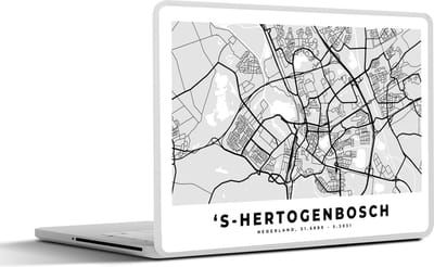 Laptop sticker - 17.3 inch - Stadskaart - 's-Hertogenbosch - Nederland - 40x30cm - Laptopstickers - Laptop skin - Cover