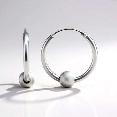 Cavill - 925 Sterling Zilver Oorbellen - Verguld & Geplatineerd - Monosono Minimalistische Matte Bol Hoepels 21 mm