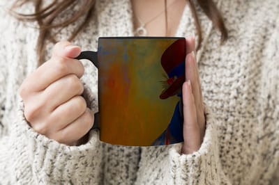 Magische Mok - Foto op Warmte Mokken - Koffiemok - Hond - Portret - Kleding - Hoed - Abstract - Magic Mok - Beker - 350 ML - Theemok