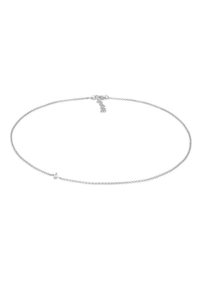Elli - Halsketting - Dames Choker Eenzaam met Zirkonia Kristal in 925 Sterling Zilver - Dames