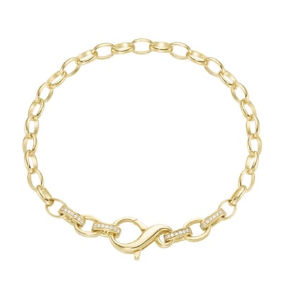 Giorgio Martello zilver 925/000 verguld armband met opschrift voor het inhangen van bedels,