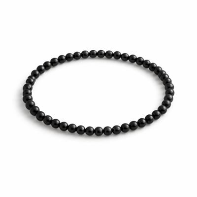 Shungiet Armband – 4 mm Kralen – Ø 17 cm – Zwarte Natuursteen Armband – Edelsteen Armband voor Dames en Heren
