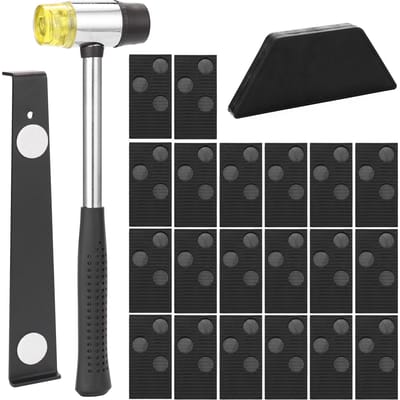 Kit d'outils d'installation de parquet stratifié, ensemble d'outils pour sol en bois, ensemble de frappe au sol 20pcs spacer noir