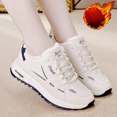 Winter Dik Leer Forrest Gump Sneakers Dames Velvet en Katoen Licht en Comfortabel Zachte Zool Geen Vermoeide Voeten Werkschoenen 40 blauw