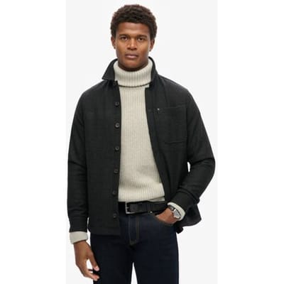 Superdry The Merchant Store - Wollen Overshirt Zwart Grootte: S
