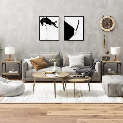 vidaXL - Bijzettafels - 2 - st - 40x40x40 - cm - bewerkt - hout - sonoma - eikenkleurig