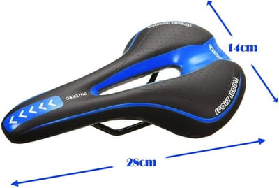 Fietszadel - Fietszitje - Comfortabel Fietsen - Ergonomisch Ontwerp - 28x14 cm - Zwart Blauw