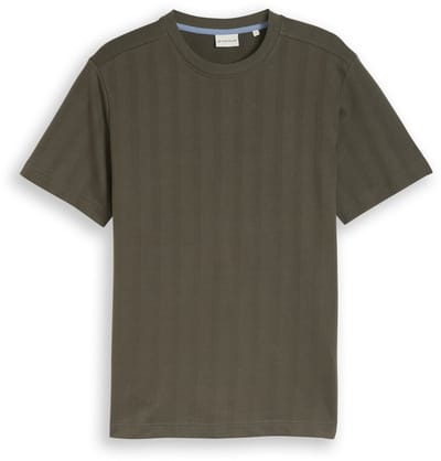 Tom Tailor - T-shirt van katoen - Maat XXL - deep leaf green