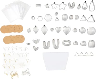 Kleisnijders Set - Oorbel Gereedschap - Klei Knutselen - Roestvrij Staal - 19 x 14 x 3 cm - Zilver