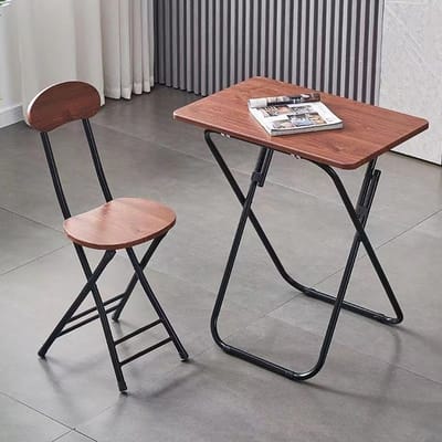 Klaptafel met Stoel – Kinderbureau of Eettafel- Inklapbaar Tafelset –Houtlook