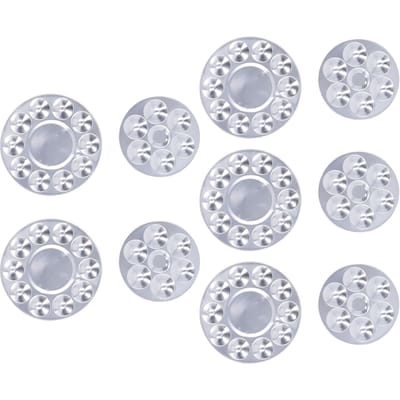 10 Stuks Metalen Ronde Verfbak 10 Vakjes 6 Vakjes Aluminiumlegering Ronde Metalen Paletten white