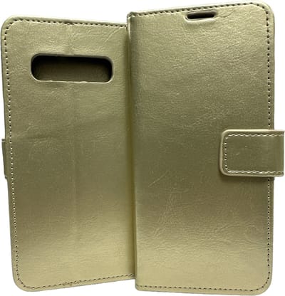 Portemonnee Book Case Hoesje Geschikt voor: Samsung Galaxy S10 - goud