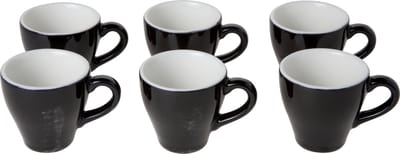 Cosy&Trendy For Professionals Barista Black Kopje - Ø 6.3 cm x 6.2 cm - 7 cl - Set-6
