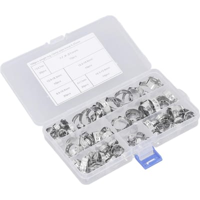 100 Stuks Slang Pijp Assortiment Kit Roestvrij Staal Waterdicht Oliebestendig Slang Pijp Klem white