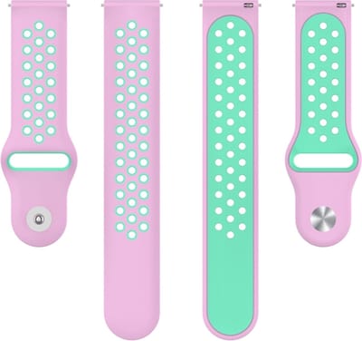 Siliconen bandje - geschikt voor Samsung Gear S3 / Galaxy Watch 3 45 mm / Galaxy Watch 46 mm - roze-mintgroen