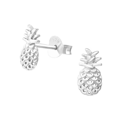 Aramat Jewels | Oorbellen | Zilveren Ananas Oorbellen | Zilver-9x5mm | |5mm | Zilver | Kinderen, Volwassenen | Verkleurd niet