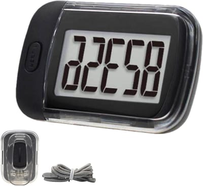 Stappenteller met Clip - Wandelmeter Activiteitentracker - Dagelijkse Beweging Meten - Automatische Slaapmodus - 65x45x22mm - Zwart