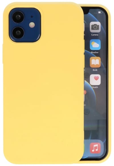 Hoesje Geschikt voor de iPhone 12 Mini - Fashion Color Backcover Telefoonhoesje - Geel