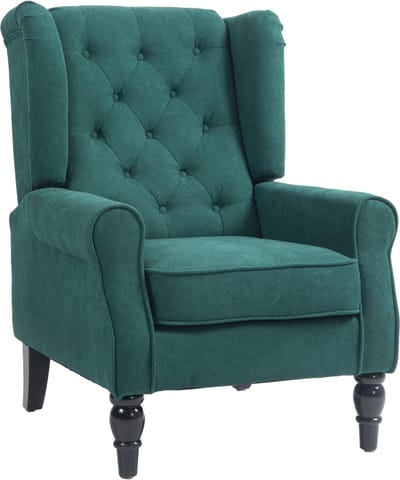 Fauteuil - Relaxstoel - Relaxfauteuil - Stoel - Met armleuning - Voor één Persoon - Donkergroen