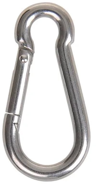 ProPlus Karabijnhaak 60 x 6 mm – Voor touwen, lijnen en maritieme toepassingen – A4 RVS AISI 316, 670 daN – Zilver