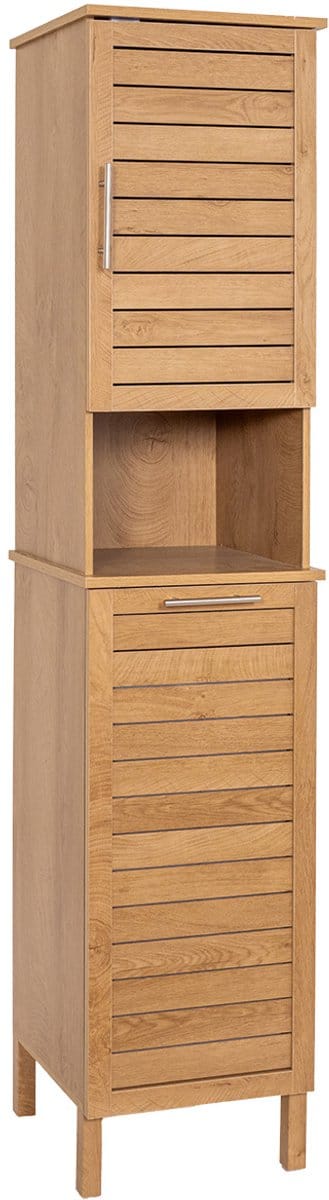 4bathroomz Bozen Badkamerkast met Wasmand - Kolomkast - Bruin