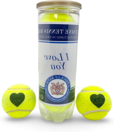 Tennisballen Hartjes - Ballen met opdruk - Cadeau geven - Handgemaakt met stof - 3 stuks - Geel