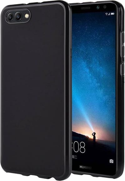 Zwart TPU Siliconen Case Hoesje Geschikt voor Huawei Honor View 10