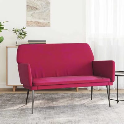 vidaXL - Bankje - 108x79x79 - cm - fluweel - wijnrood