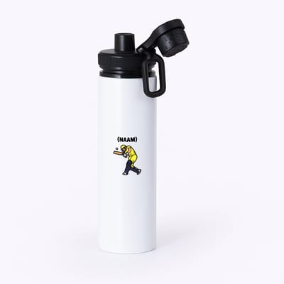 Hacebo® - Cricket met eigen naam waterfles met draaidop zwart - Cricket - Cricketer - Sport - water fles - 850ML