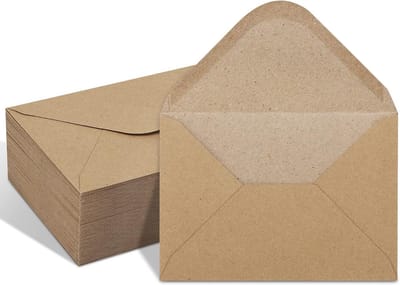 100 Pack Kraft 4x6 enveloppen, Contour Flap A4 enveloppen voor verlovingsuitnodigingen, bruiloftsuitnodigingen, aankondigingen, babyshower, perfect voor RSVP-kaart 120 g/m², 100% gerecycled