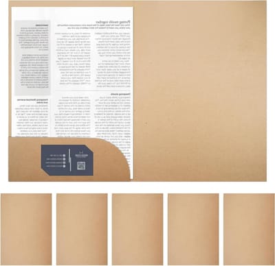 Documentenmap van Kraftpapier - 6 Stuks A4 Presentatiemap met Kaartvak voor Kantoor, Thuis en School - Duurzaam en Milieuvriendelijk