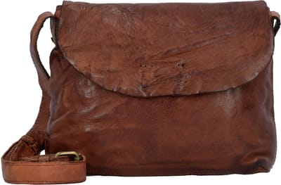 HAROLD'S Leren Schoudertas Submarine Crossbag Cognac Bruine