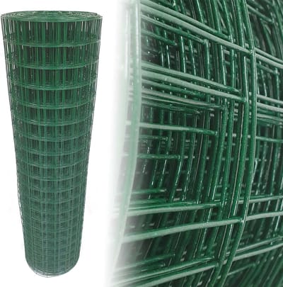 Tuingaas Plantengaas - 100cm hoogx25m lang - 5x5cm maaswijdte 1,65mm draaddikte - groen geplastificeerd