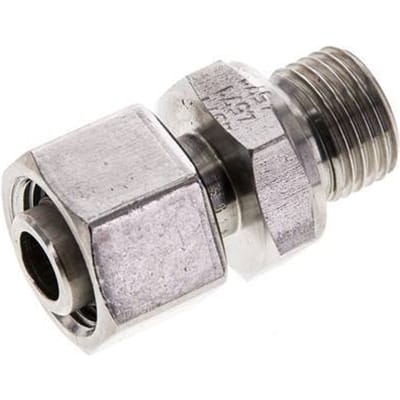 12L & M16x1.5 RVS Rechte Draaidoorvoer Buitendraad 315bar FKM Verstelbaar ISO 8434-1