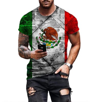 Mexico Eagle Patroon T-shirt Voor Mannen Mode 3D Afdrukken Tees Hip Hop Harajuku Korte Mouw Oversized T-shirt Casual O-hals tops 4XL