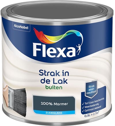 Flexa - Strak In De Lak Buitenlak Zijdeglans - 100% Marmer - Mengverf - 500 Ml