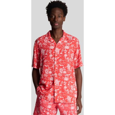 Lyle & Scott Botanische Tuinprint Resorthemd - Rood