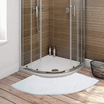 Dailygoods- Hoekdouchemat Antislip - Microvezel Badmat - Wasbaar Tapijt - Pluizig Kwadrant - Douchematten - Comfortabel en Veilig