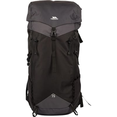 Trespass Pass 75L Rugzak (Zwart/Donkergrijs)