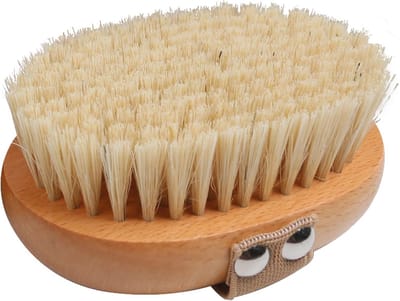 Droog borstelen lichaamsborstel met veganistische borstelharen - Houten exfoliator voor nat of droog gebruik