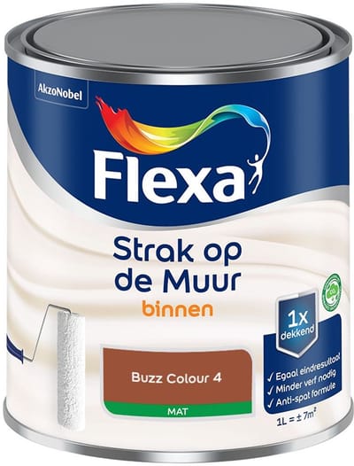 Flexa - Strak Op De Muur Binnen Mat - Buzz Colour 4 - Mengverf - 1 L