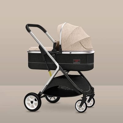 Kinderwagen Cabrio - Compacte Buggy - Baby Vervoeren - Luchtvaart Aluminium Frame - 32 x 77 x 100 cm - Bruin