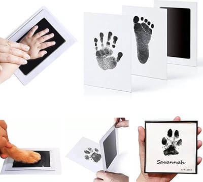 Narimano® Babyverzorging Niet-Giftige - Baby Handafootprint Opdruk Kit Baby Souvenirs Pasgeboren Voetafdruk Inktkussen Baby - Tand Mini Box Geschenken