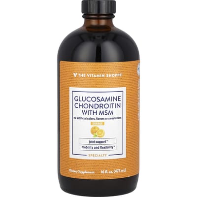 The Vitamin Shoppe, avec Glucosamine Chondroïtine MSM, Orange, 16 fl oz (473ml)