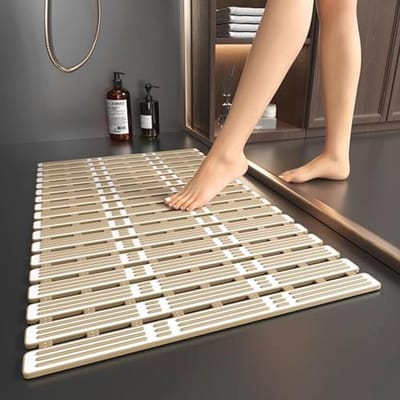 Antislip Douchemat - 68 x 40 cm Zachte Rubberen Badmat Met Krachtige Zuignappen - Schimmelbestendig en Machinewasbaar