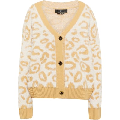 Faina Vest Dames Wol Wit Licht Camel