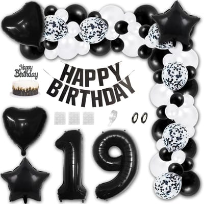 Dailygoods- Ballonnen Kit - 32IN Cijferfolieballon - 18 Inch Folieballonnen - 12 Inch Latex Ballonnen - Taarttopper - Herbruikbare Ballonnen - Feestballonnen