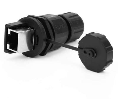 Dailygoody - RJ45 Ethernet-aansluiting - Waterdichte Adapter - Efficiënt en Betrouwbaar - Zwart - Buitenverbinding - Ideaal voor Bewakingssystemen - I